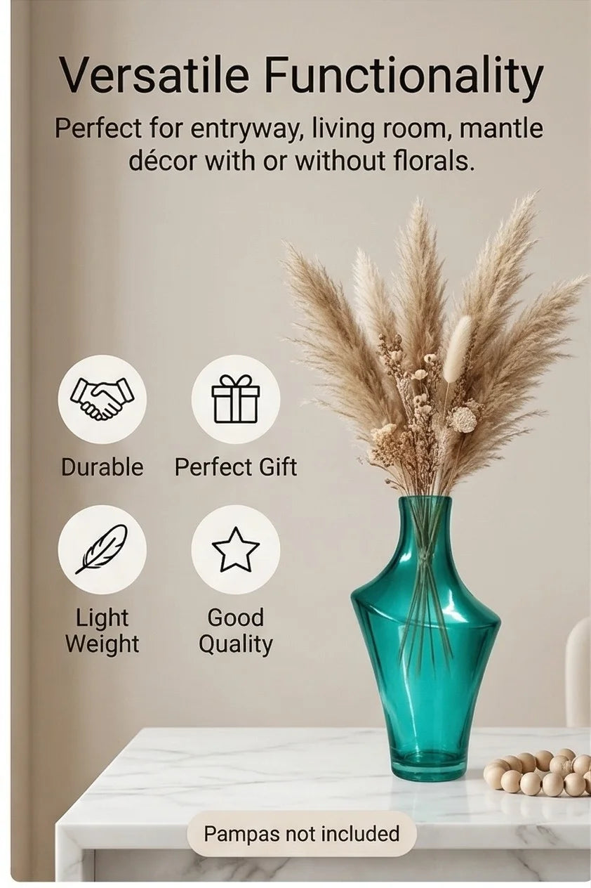 Zenith Arc Sculptural Glass Vase — Hand-Blown Glass from Firozabad, India — Colour Variant