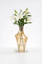 Zenith Arc Sculptural Glass Vase — Hand-Blown Glass from Firozabad, India — Festive Styling