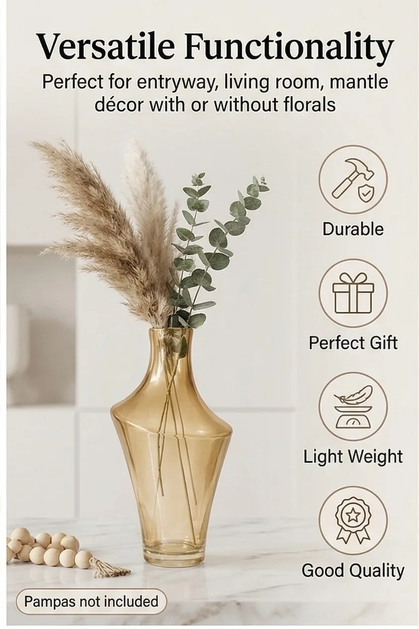 Zenith Arc Sculptural Glass Vase — Hand-Blown Glass from Firozabad, India — In a Living Space