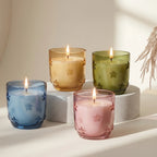 Oud Star Embossed Glass Soy Wax Candle | Luxury Home Décor — Hand-Blown Glass from Firozabad, India — Styled for Home Décor