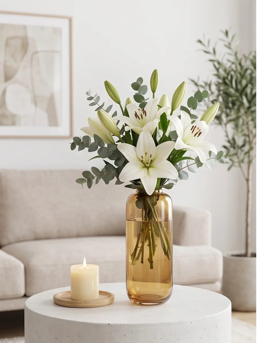Studio Capsule Smooth Glass Vase — Hand-Blown Glass from Firozabad, India — Texture & Craftsmanship