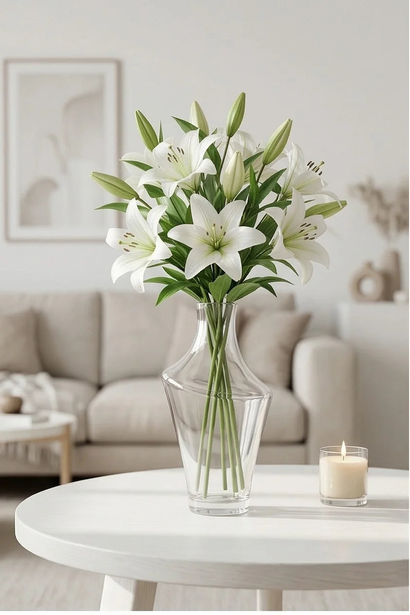 Celeste Curve Artisan Glass Vase — Hand-Blown Glass from Firozabad, India — Corporate Gifting View