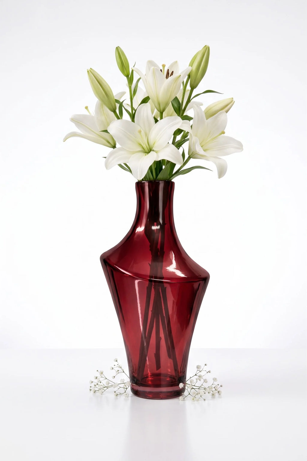 Celeste Curve Artisan Glass Vase — Hand-Blown Glass from Firozabad, India — Texture & Craftsmanship