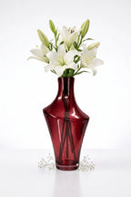Celeste Curve Artisan Glass Vase — Hand-Blown Glass from Firozabad, India — Texture & Craftsmanship