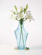 Celeste Curve Artisan Glass Vase — Hand-Blown Glass from Firozabad, India — Festive Styling
