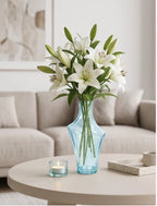 Zenith Arc Sculptural Glass Vase — Hand-Blown Glass from Firozabad, India — Curated Display