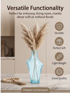 Celeste Curve Artisan Glass Vase — Hand-Blown Glass from Firozabad, India — Light & Shadow