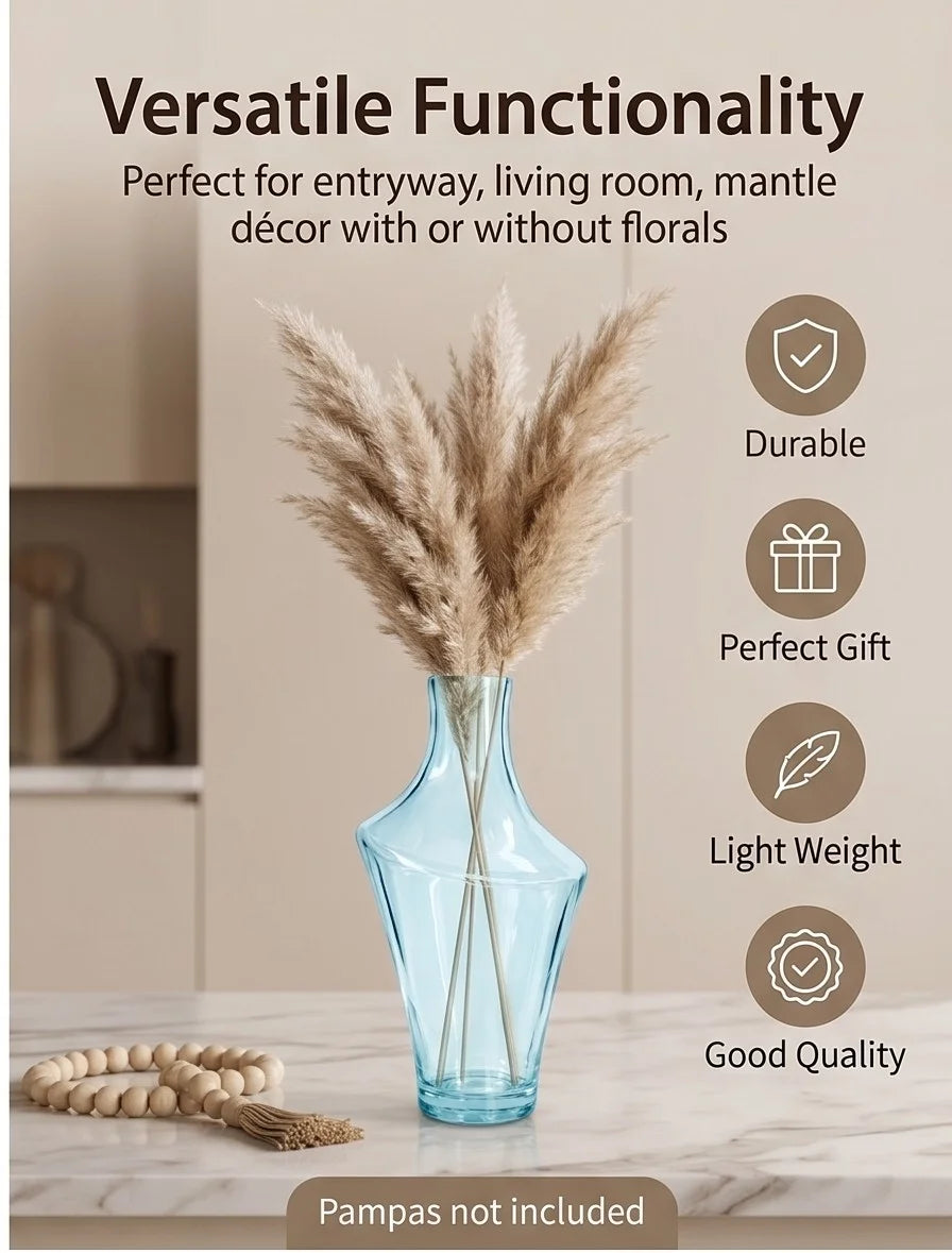 Zenith Arc Sculptural Glass Vase — Hand-Blown Glass from Firozabad, India — Décor Inspiration