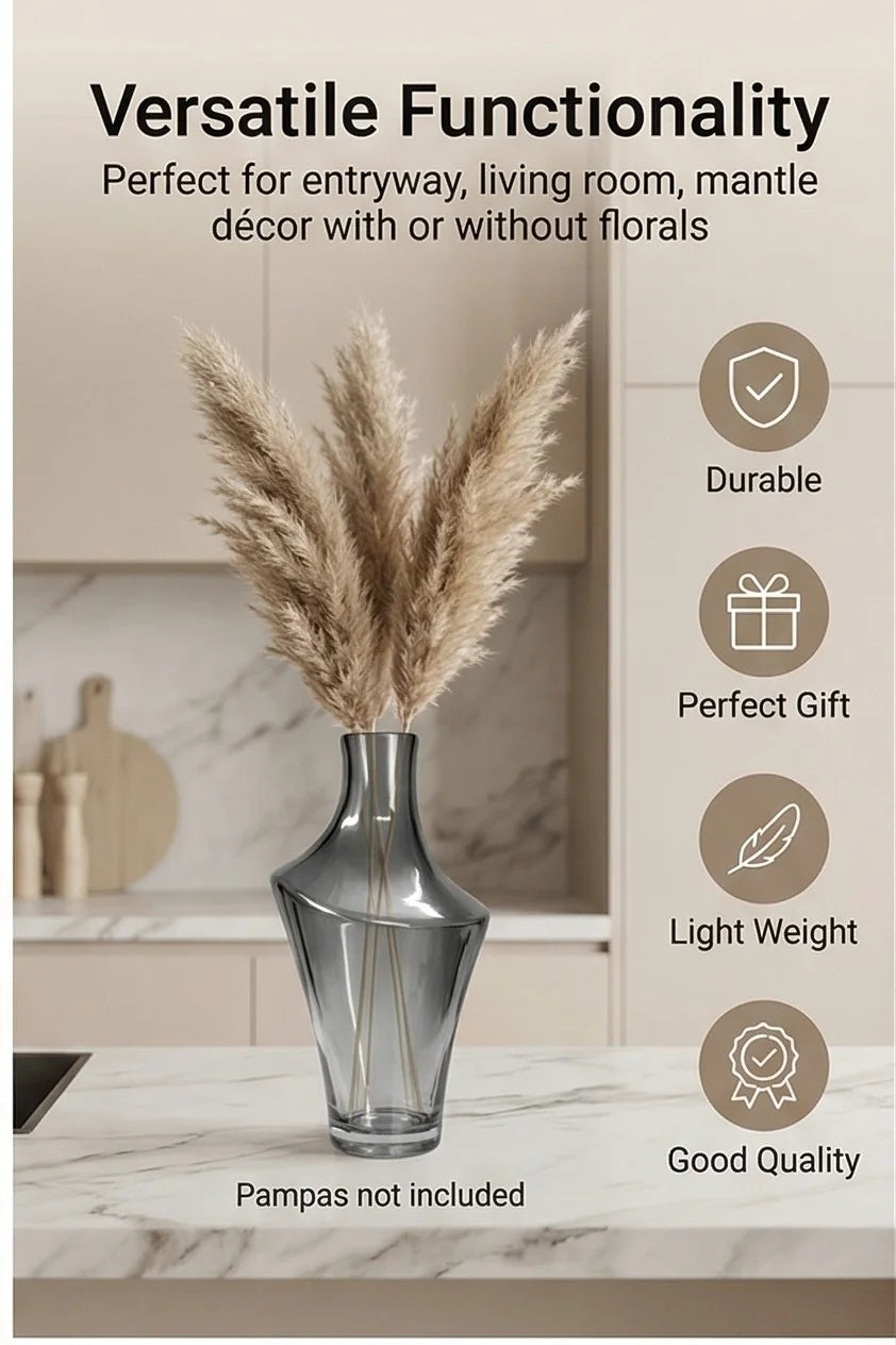 Zenith Arc Sculptural Glass Vase — Hand-Blown Glass from Firozabad, India — Boho Styling