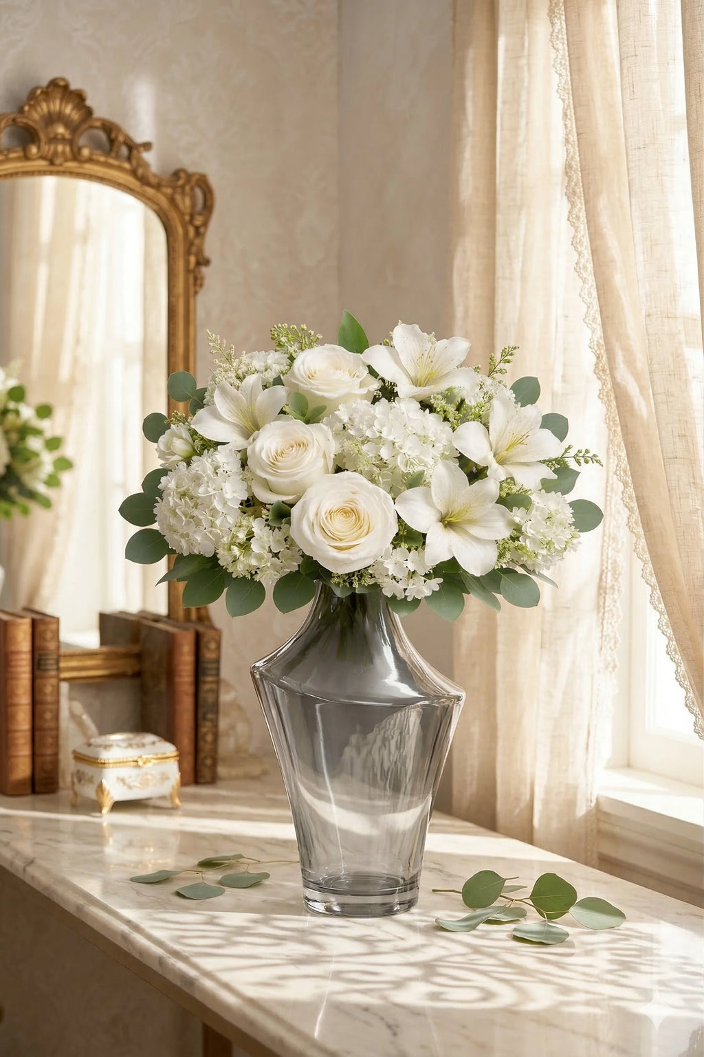Zenith Arc Sculptural Glass Vase — Hand-Blown Glass from Firozabad, India — Corporate Gifting View