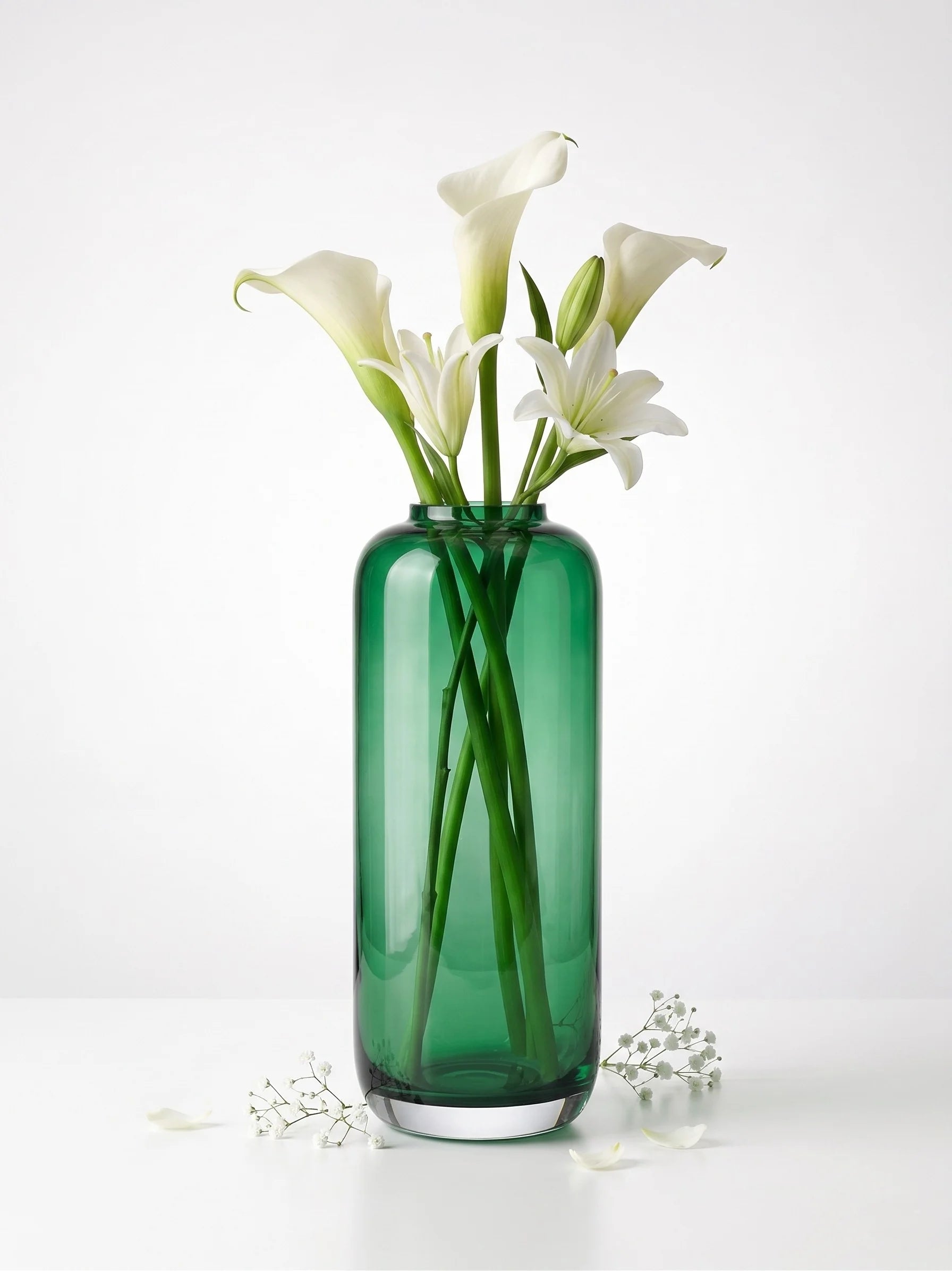 Studio Capsule Smooth Glass Vase — Hand-Blown Glass from Firozabad, India — Festive Styling