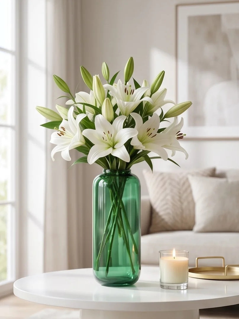 Studio Capsule Smooth Glass Vase — Hand-Blown Glass from Firozabad, India — In a Living Space