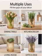 Jungle Bloom Embossed Glass Vase — Hand-Blown Glass from Firozabad, India — Gifting Presentation