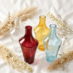 Celeste Curve Artisan Glass Vase — Hand-Blown Glass from Firozabad, India — Styled for Home Décor