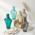 Zenith Arc Sculptural Glass Vase — Hand-Blown Glass from Firozabad, India — Side Angle View