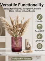 Jungle Bloom Embossed Glass Vase — Hand-Blown Glass from Firozabad, India — Handcrafted Finish