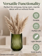 Forest Fern Embossed Glass Vase — Hand-Blown Glass from Firozabad, India — Colour Variant