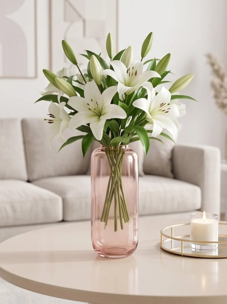 Serene Mist Capsule Glass Vase — Hand-Blown Glass from Firozabad, India — Texture & Craftsmanship