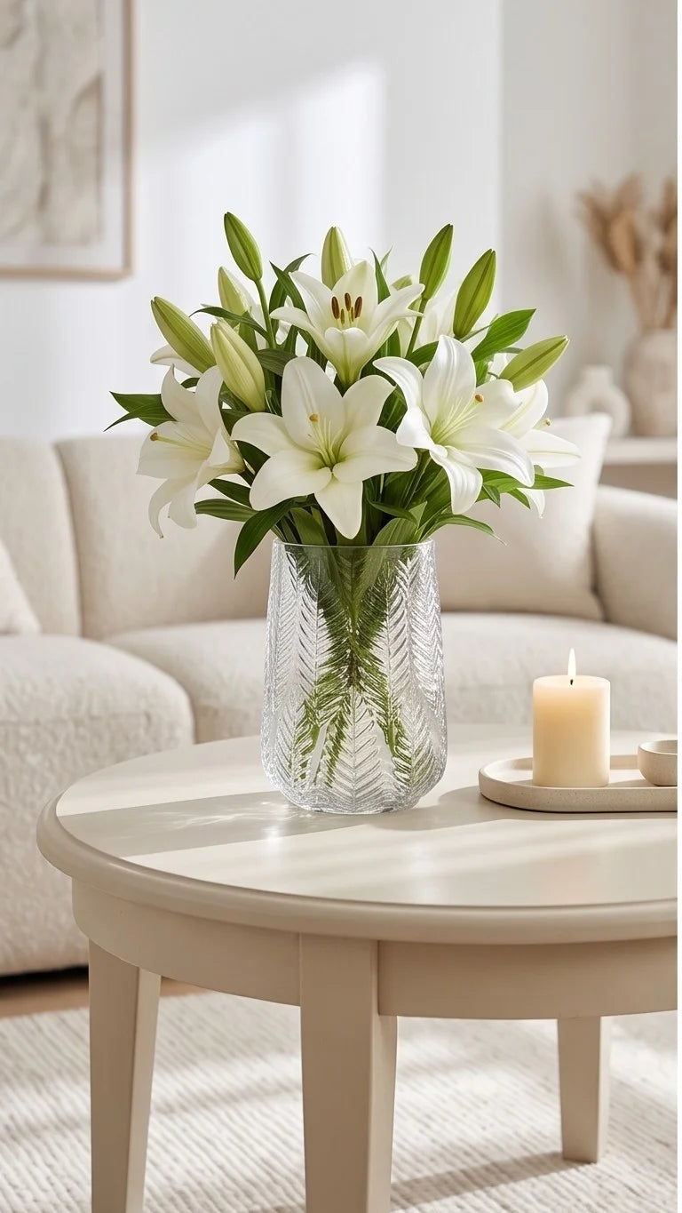 Feather Whisper Embossed Glass Vase — Hand-Blown Glass from Firozabad, India — Décor Inspiration