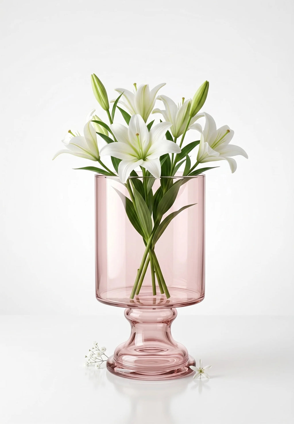 Royal Goblet Pedestal Glass Vase — Hand-Blown Glass from Firozabad, India — Top View