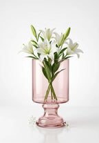 Royal Goblet Pedestal Glass Vase — Hand-Blown Glass from Firozabad, India — Top View