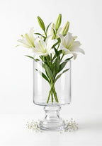 Royal Goblet Pedestal Glass Vase — Hand-Blown Glass from Firozabad, India — Multi-Angle Showcase