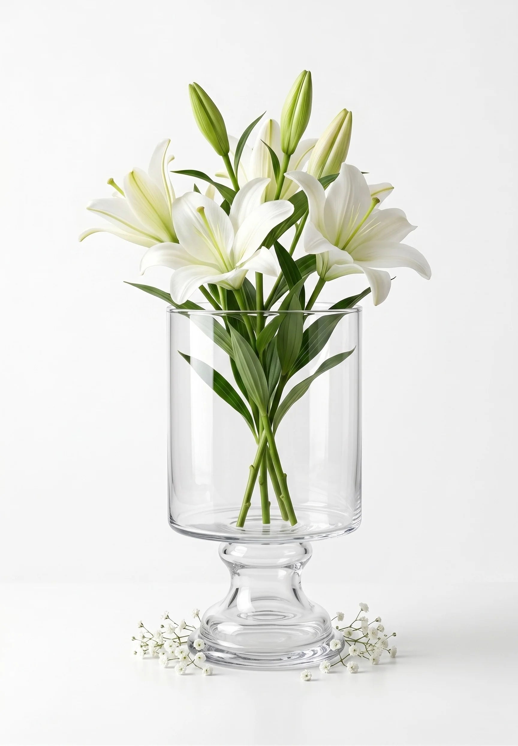 Royal Goblet Pedestal Glass Vase — Hand-Blown Glass from Firozabad, India — Multi-Angle Showcase