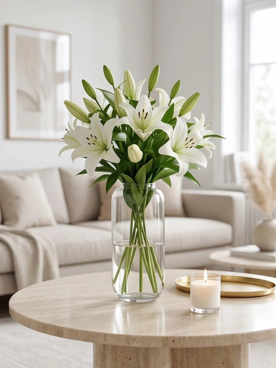 Serene Mist Capsule Glass Vase — Hand-Blown Glass from Firozabad, India — Curated Display