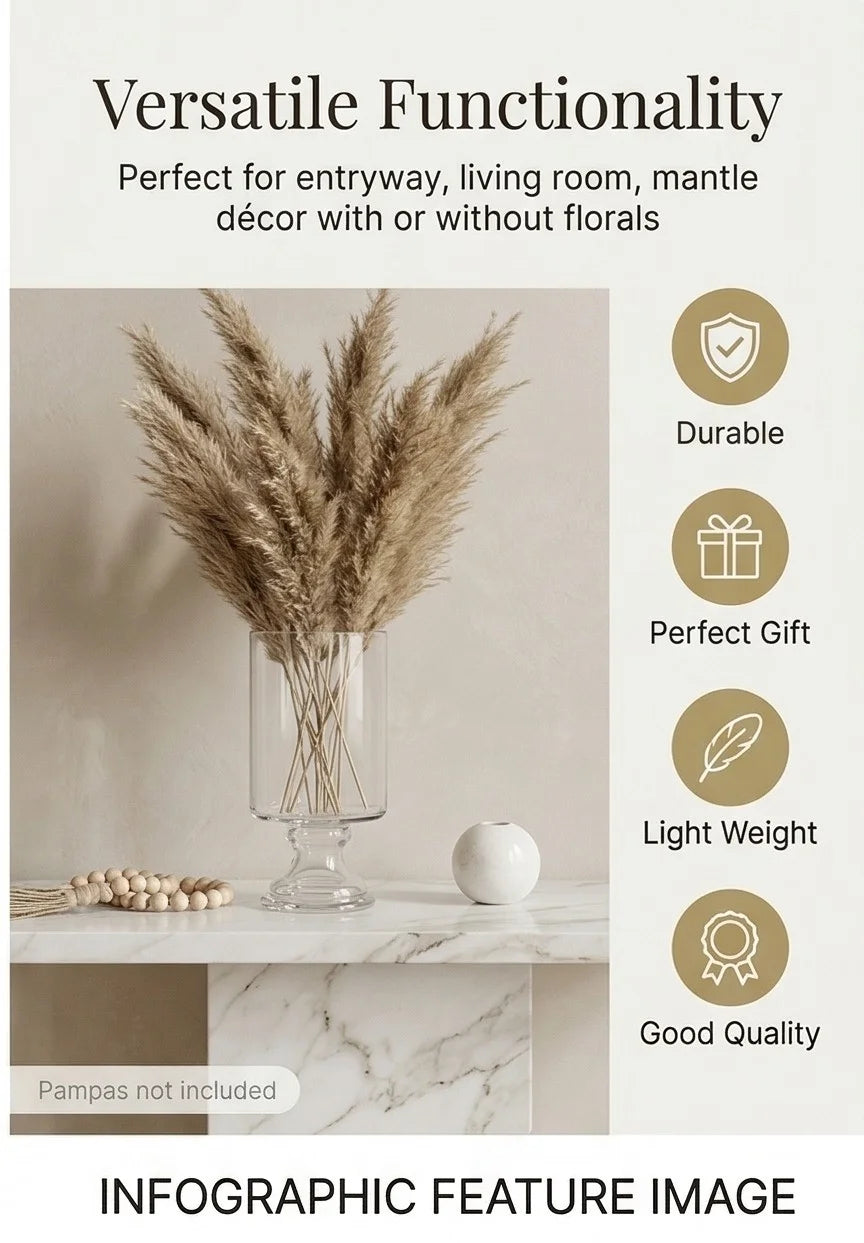 Royal Goblet Pedestal Glass Vase — Hand-Blown Glass from Firozabad, India — Premium Detail