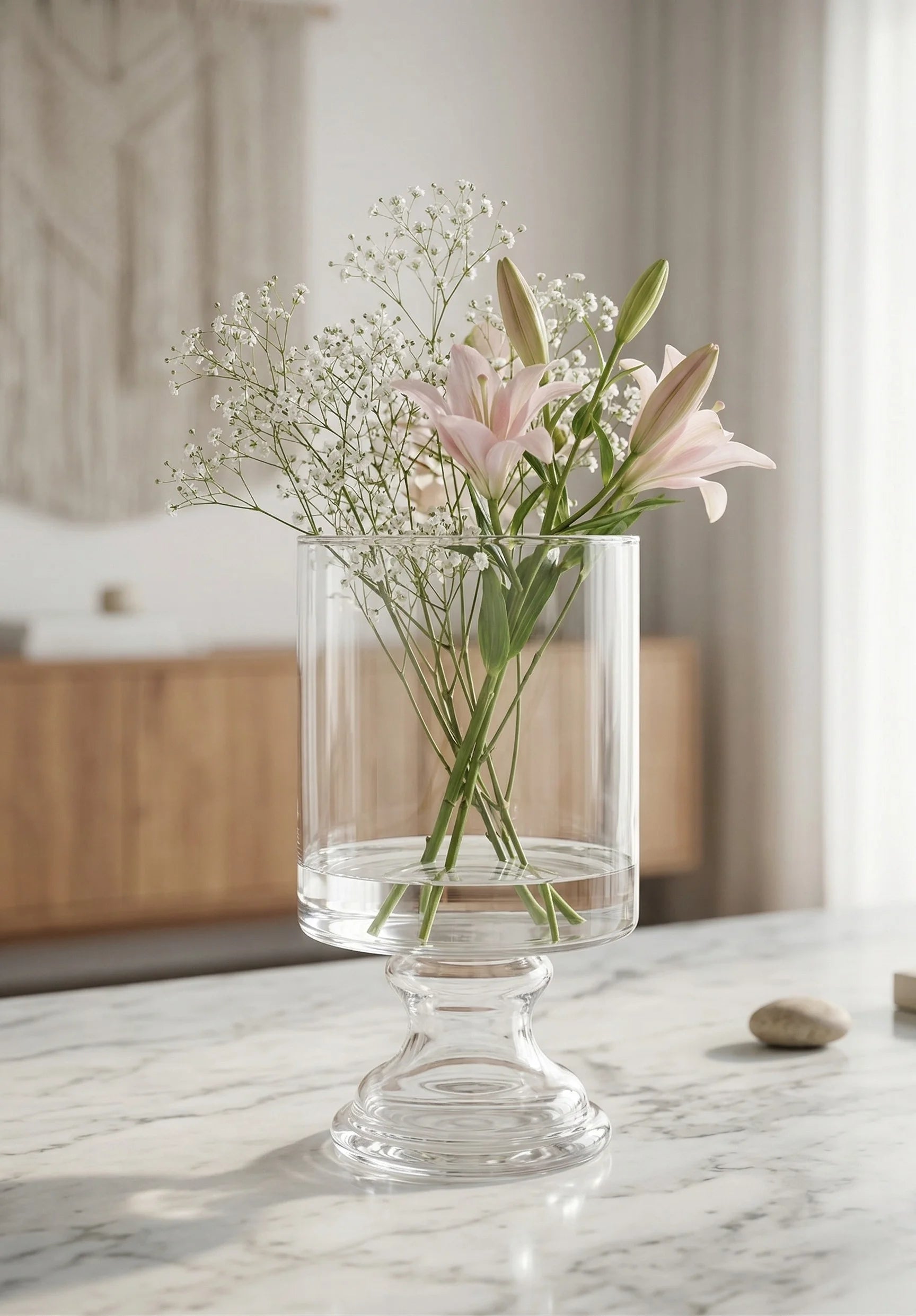 Royal Goblet Pedestal Glass Vase — Hand-Blown Glass from Firozabad, India — Curated Display