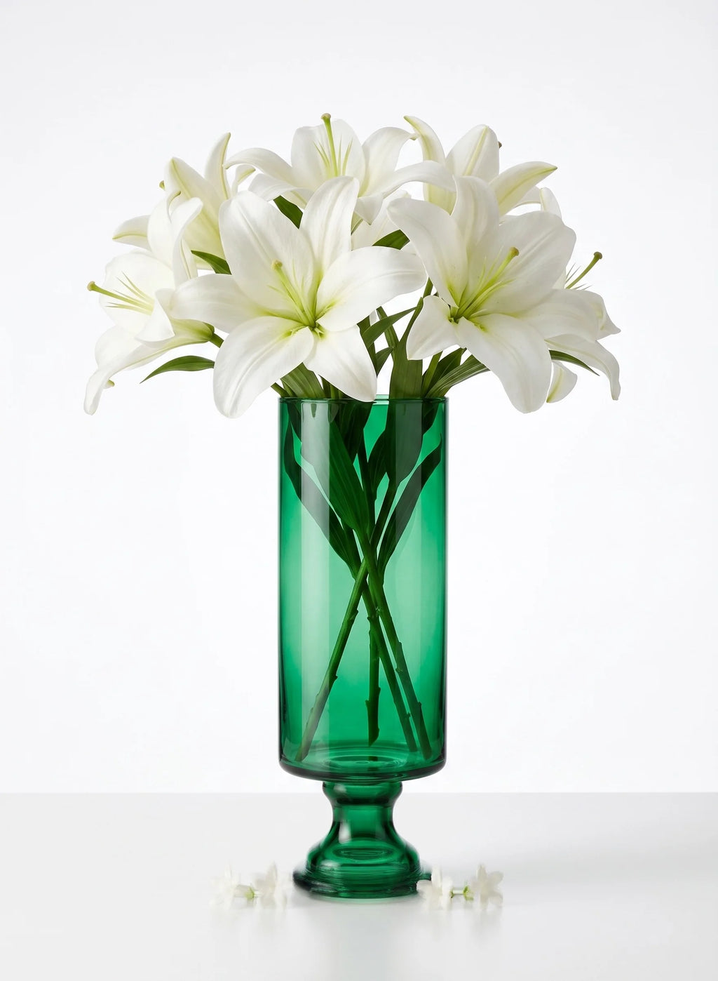Aurora Pillar Footed Glass Vase — Hand-Blown Glass from Firozabad, India — Colour Variant
