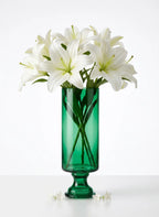 Aurora Pillar Footed Glass Vase — Hand-Blown Glass from Firozabad, India — Colour Variant
