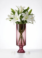 Aurora Pillar Footed Glass Vase — Hand-Blown Glass from Firozabad, India — In a Living Space