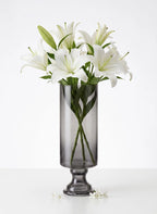 Aurora Pillar Footed Glass Vase — Hand-Blown Glass from Firozabad, India — Curated Display