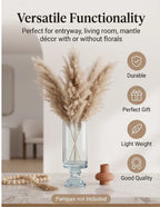 Luminary Pedestal Tall Glass Vase — Hand-Blown Glass from Firozabad, India — Texture & Craftsmanship