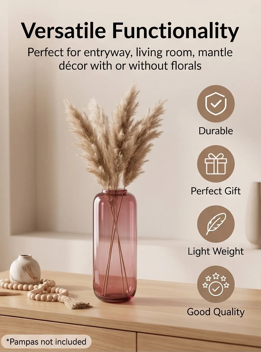 Studio Capsule Smooth Glass Vase — Hand-Blown Glass from Firozabad, India — Curated Display