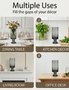 Luminary Pedestal Tall Glass Vase — Hand-Blown Glass from Firozabad, India — Tabletop View