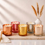 Rose 3-Wick Mercury Glass Candle | 80Hr Burn — Castle Crafts