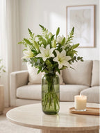 Studio Capsule Smooth Glass Vase — Hand-Blown Glass from Firozabad, India — Tabletop View