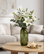 Diamond Facet Geometric Glass Vase — Hand-Blown Glass from Firozabad, India — Premium Detail