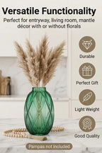 Argyle Oval Embossed Glass Vase — Hand-Blown Glass from Firozabad, India — Gifting Presentation
