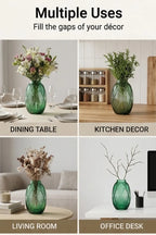 Argyle Oval Embossed Glass Vase — Hand-Blown Glass from Firozabad, India — Festive Styling