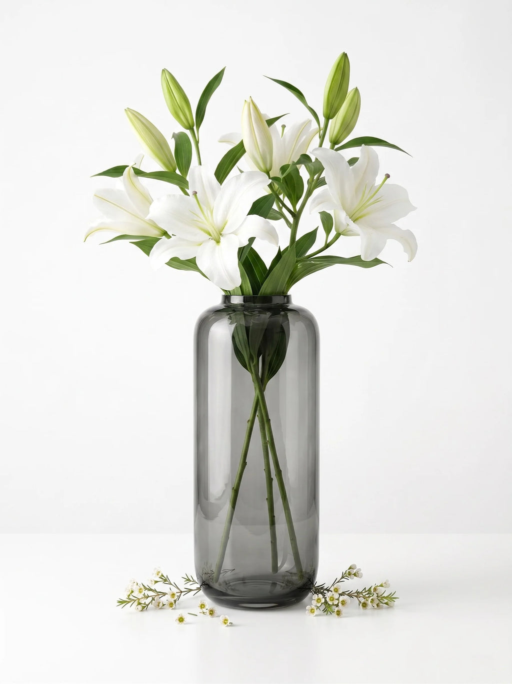 Serene Mist Capsule Glass Vase — Hand-Blown Glass from Firozabad, India — Festive Styling