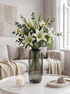 Serene Mist Capsule Glass Vase — Hand-Blown Glass from Firozabad, India — In a Living Space