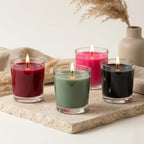 Dark Vivid Coloured Wax Mini Candle | Clear Glass | 4 Bold Shades | Pack of 2 & 6 — Castle Crafts