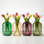 Botanist Wide Jar Glass Vase — Hand-Blown Glass from Firozabad, India — Side Angle View