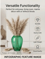 Blossom Oval Smooth Glass Vase — Hand-Blown Glass from Firozabad, India — Festive Styling