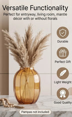 Melon Rib Wide Glass Vase — Hand-Blown Glass from Firozabad, India — Lifestyle Setting