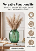 Melon Rib Wide Glass Vase — Hand-Blown Glass from Firozabad, India — Gifting Presentation