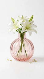Orion Globe Ribbed Glass Vase — Hand-Blown Glass from Firozabad, India — Handcrafted Finish